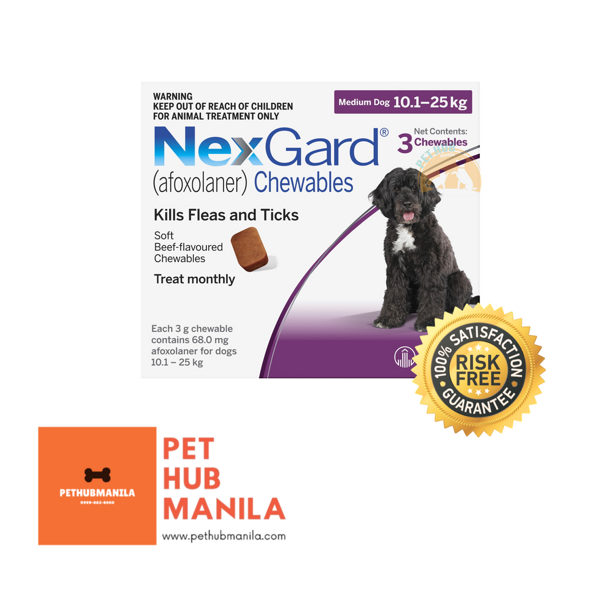 Nexgard Afoxolaner 10 25kg 3 Chewables PetHubManila