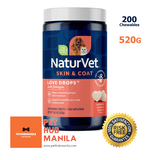NaturVet Love Drops Skin & Coat Supplement for Pets 200 Chewables