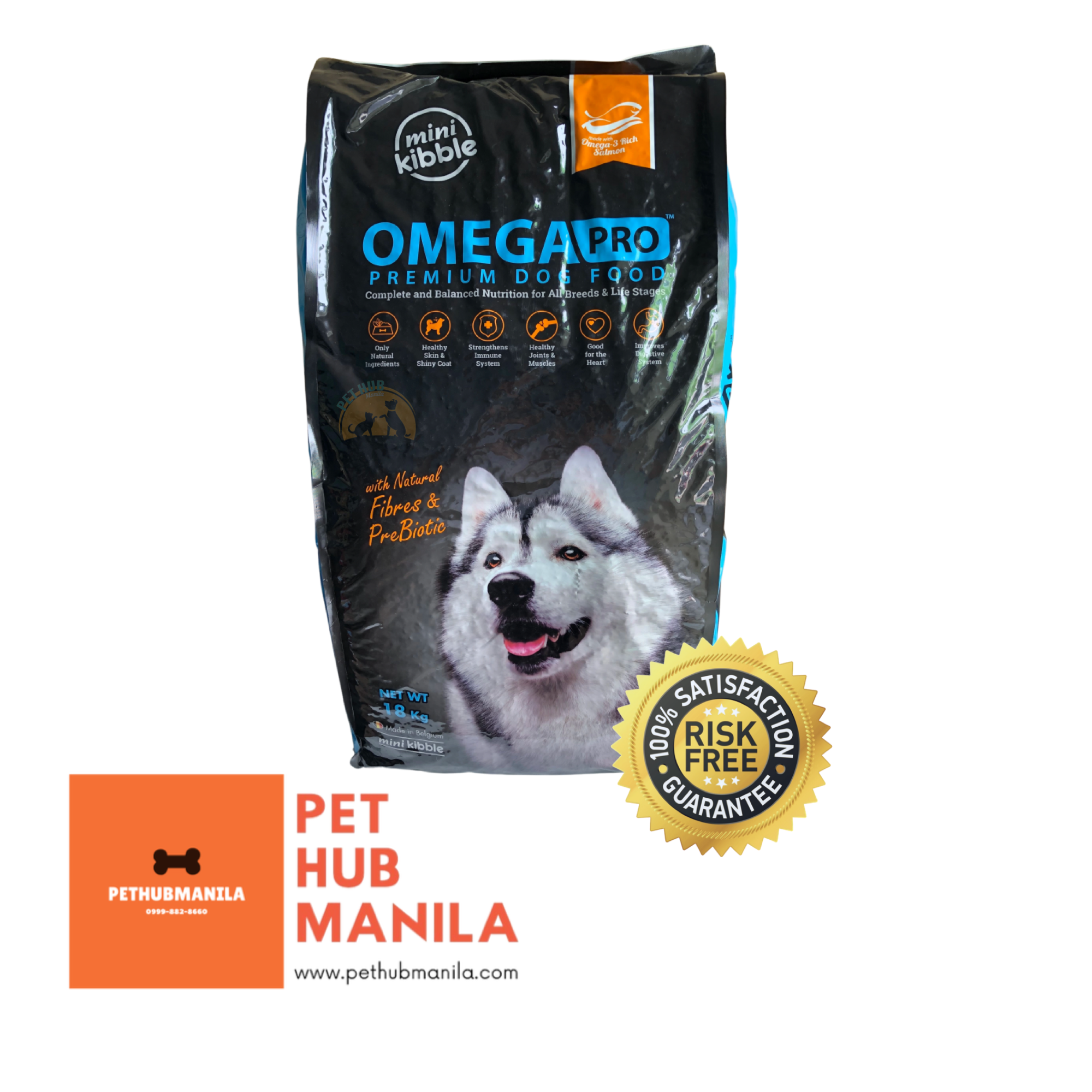 Omega Pro Premium Dry Dog Food 18kg Salmon Mini Kibble PetHubManila
